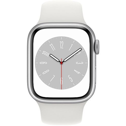 Apple Watch Series 8 45mm Silver Aluminum Case with White Sport Band S/M (MP6P3) MP6P3 фото