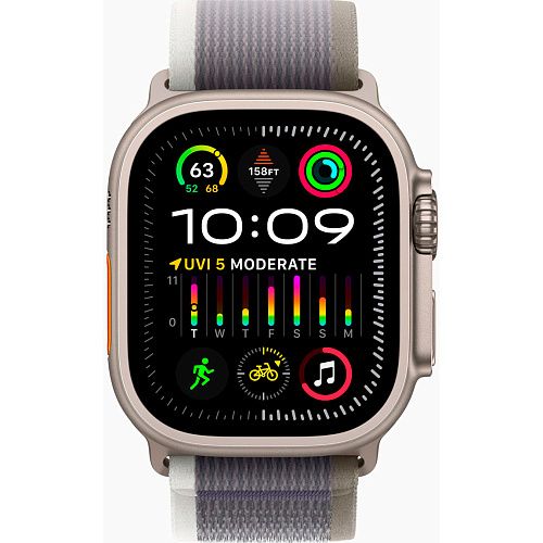 Apple Watch Ultra 2 Titanium Case with Green/Gray Trail Loop M/L (MRF43) MRF43 фото