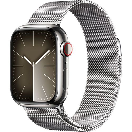 Apple Watch Series 9 41mm GPS + LTE Silver Stainless Steel with Silver Milanese Loop (MRJ43) MRJ43 фото