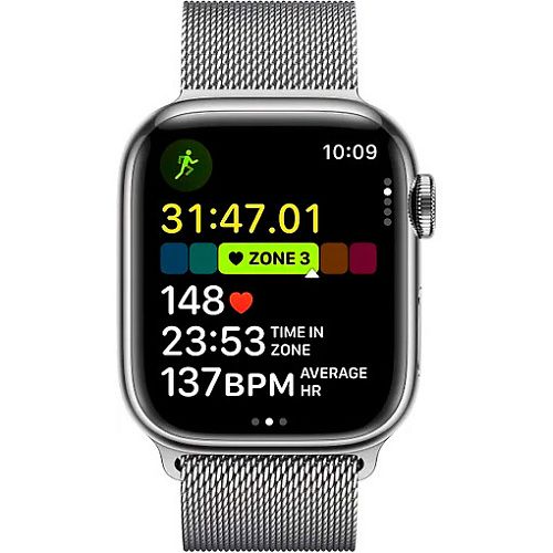 Apple Watch Series 9 41mm GPS + LTE Silver Stainless Steel with Silver Milanese Loop (MRJ43) MRJ43 фото