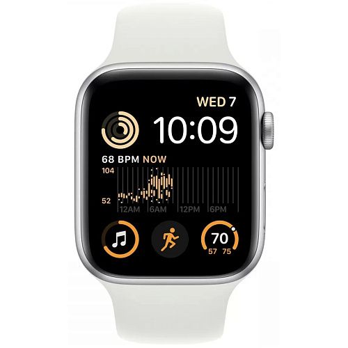 Apple Watch SE 2 44mm Silver Aluminum Case with White Sport Band M/L (MNTJ3) MNTJ3 фото