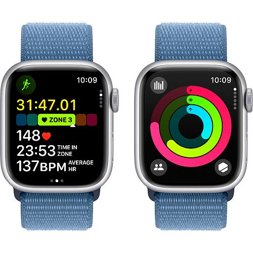 Apple Watch Series 9 41mm Silver Aluminum Case with Winter Blue Sport Loop (MR923) MR923 фото