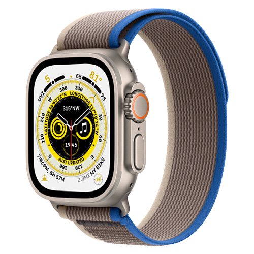 Apple Watch Ultra Titanium Case with Blue/Gray Trail Loop S/M (MNHE3/MNHL3) MNHE3/MNHL3 фото