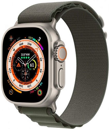 Apple Watch Ultra Titanium Case with Green Alpine Loop Medium (MQEW3/MQFN3) MQEW3/MQFN3 фото