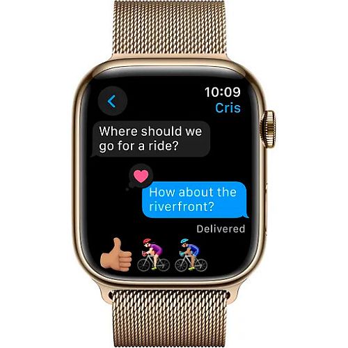 Apple Watch Series 9 45mm GPS + LTE Gold Stainless Steel with Gold Milanese Loop (MRMU3) MRMU3 фото