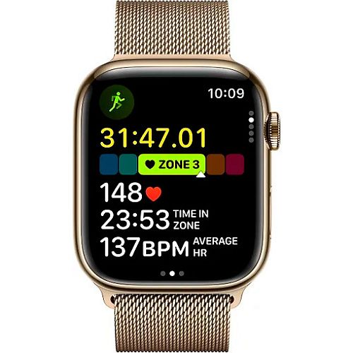 Apple Watch Series 9 45mm GPS + LTE Gold Stainless Steel with Gold Milanese Loop (MRMU3) MRMU3 фото