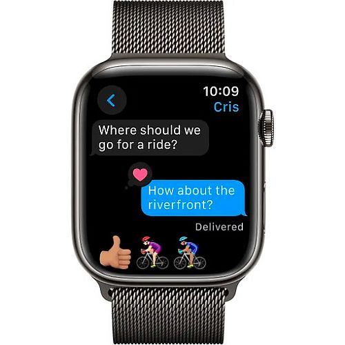 Apple Watch Series 9 45mm GPS + LTE Graphite Stainless Steel with Graphite Milanese Loop (MRMX3) MRMX3 фото