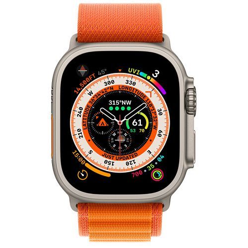 Apple Watch Ultra Titanium Case with Orange Alpine Loop Large (MQEV3/MQFM3) MQEV3/MQFM3 фото