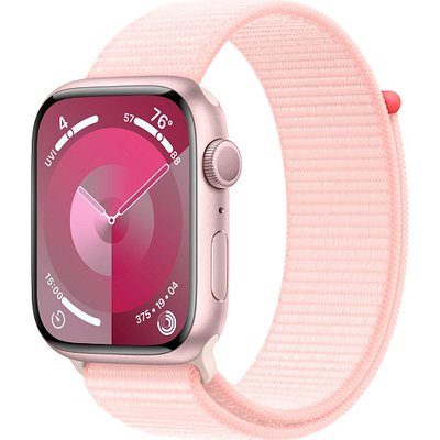 Apple Watch Series 9 45mm Pink Aluminum Case with Light Pink Sport Loop (MR9J3) MR9J3 фото