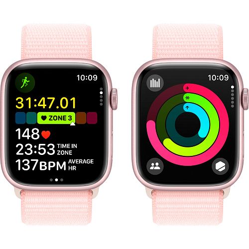 Apple Watch Series 9 45mm Pink Aluminum Case with Light Pink Sport Loop (MR9J3) MR9J3 фото