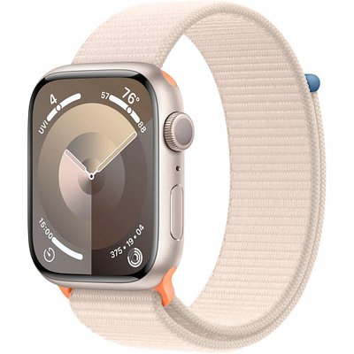 Apple Watch Series 9 45mm Starlight Aluminum Case with Starlight Sport Loop (MR983) MR983 фото