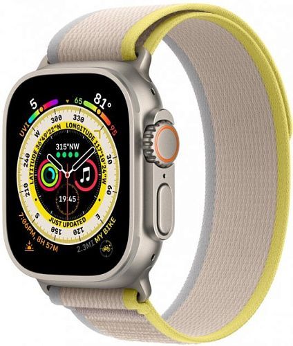 Apple Watch Ultra Titanium Case with Yellow/Beige Trail Loop M/L (MQF23/MQFU3) MQF23/MQFU3 фото