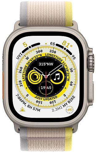 Apple Watch Ultra Titanium Case with Yellow/Beige Trail Loop S/M (MNHD3/MNHK3) MNHD3/MNHK3 фото