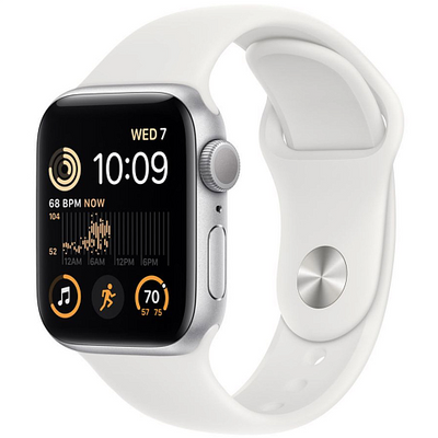 Apple Watch SE 2 40mm Silver Aluminum Case with White Sport Band M/L (MNTC3) MNTC3 фото