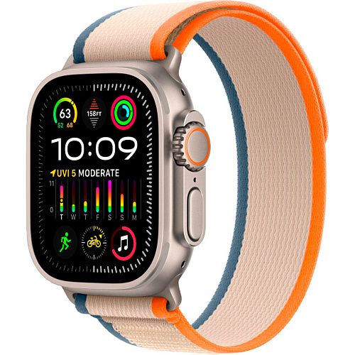 Apple Watch Ultra 2 49mm Titanium Case with Orange/Beige Trail Loop S/M (MRF13) MRF23 фото