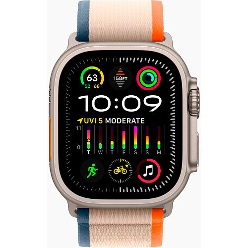 Apple Watch Ultra 2 49mm Titanium Case with Orange/Beige Trail Loop S/M (MRF13) MRF23 фото