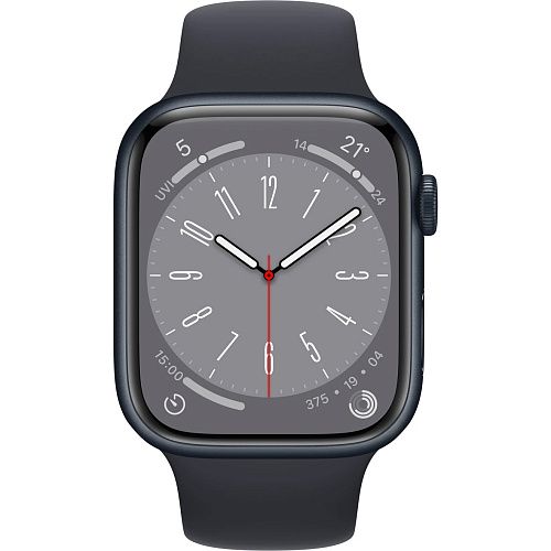 Apple Watch Series 8 45mm Midnight Aluminum Case with Midnight Sport Band S/M (MNUJ3) MNUJ3 фото