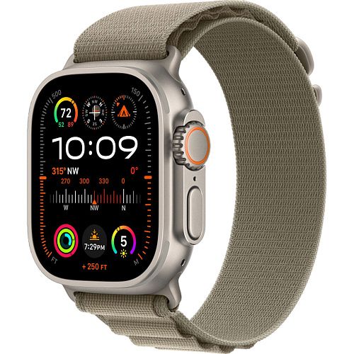 Apple Watch Ultra 2 Titanium Case with Olive Alpine Loop Large (MRF03) MRF03 фото