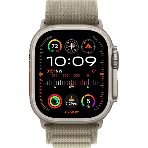 Apple Watch Ultra 2 Titanium Case with Olive Alpine Loop Large (MRF03) MRF03 фото