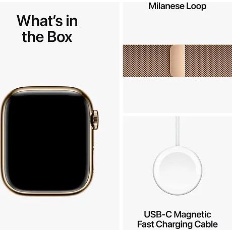 Apple Watch Series 9 41mm GPS + LTE Gold Stainless Steel with Gold Milanese Loop (MRJ73) MRJ73 фото