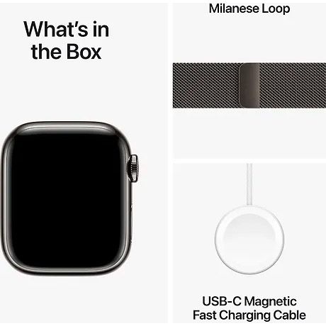 Apple Watch Series 9 41mm GPS + LTE Graphite Stainless Steel with Graphite Milanese Loop (MRJA3) MRJA3 фото